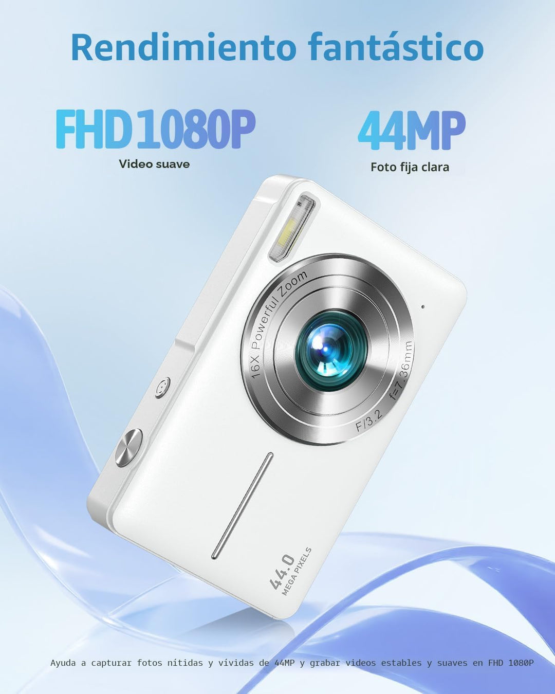 Cámara digital FHD 1080P para niños con zoom de 16X, tarjeta antivi...