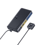 Anker Conmutador KVM HDMI USB 3.0, 5 Puertos USB 3.0, Soporta 4K@60Hz, Botón Magnético de Control Remoto para Cambio de Laptop a Escritorio con un Clic, Funciona con Dell, MacBook, iPad y Más (Cables