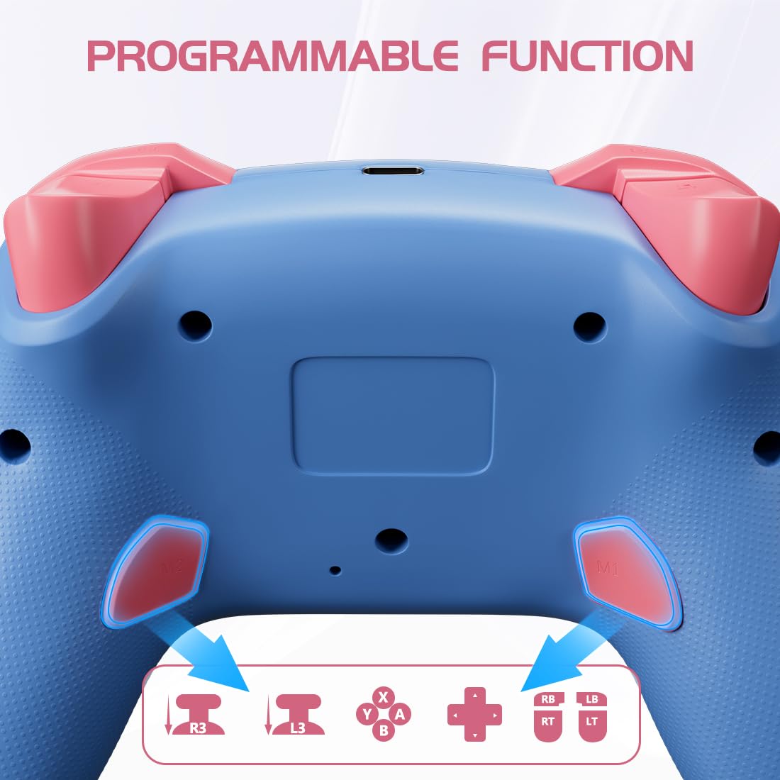 Controlador inalámbrico Switch para Switch/Switch 2/OLED/Lite (Azul+Azul Lago)
