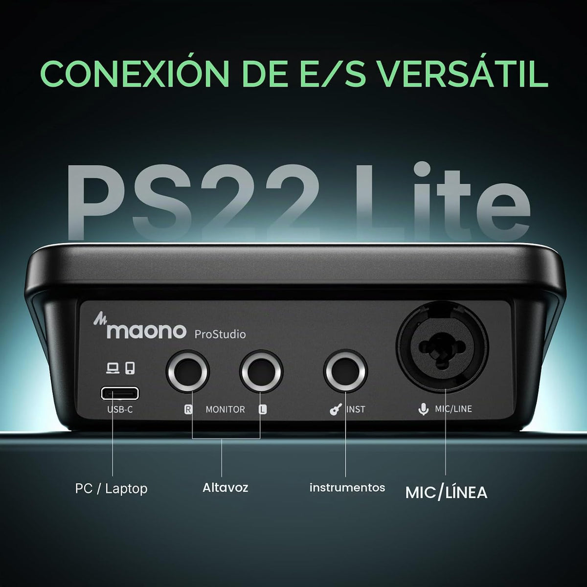 MAONO PS22 Lite Interfaz de Audio USB para PC para Guitarra y Voces en Streaming
