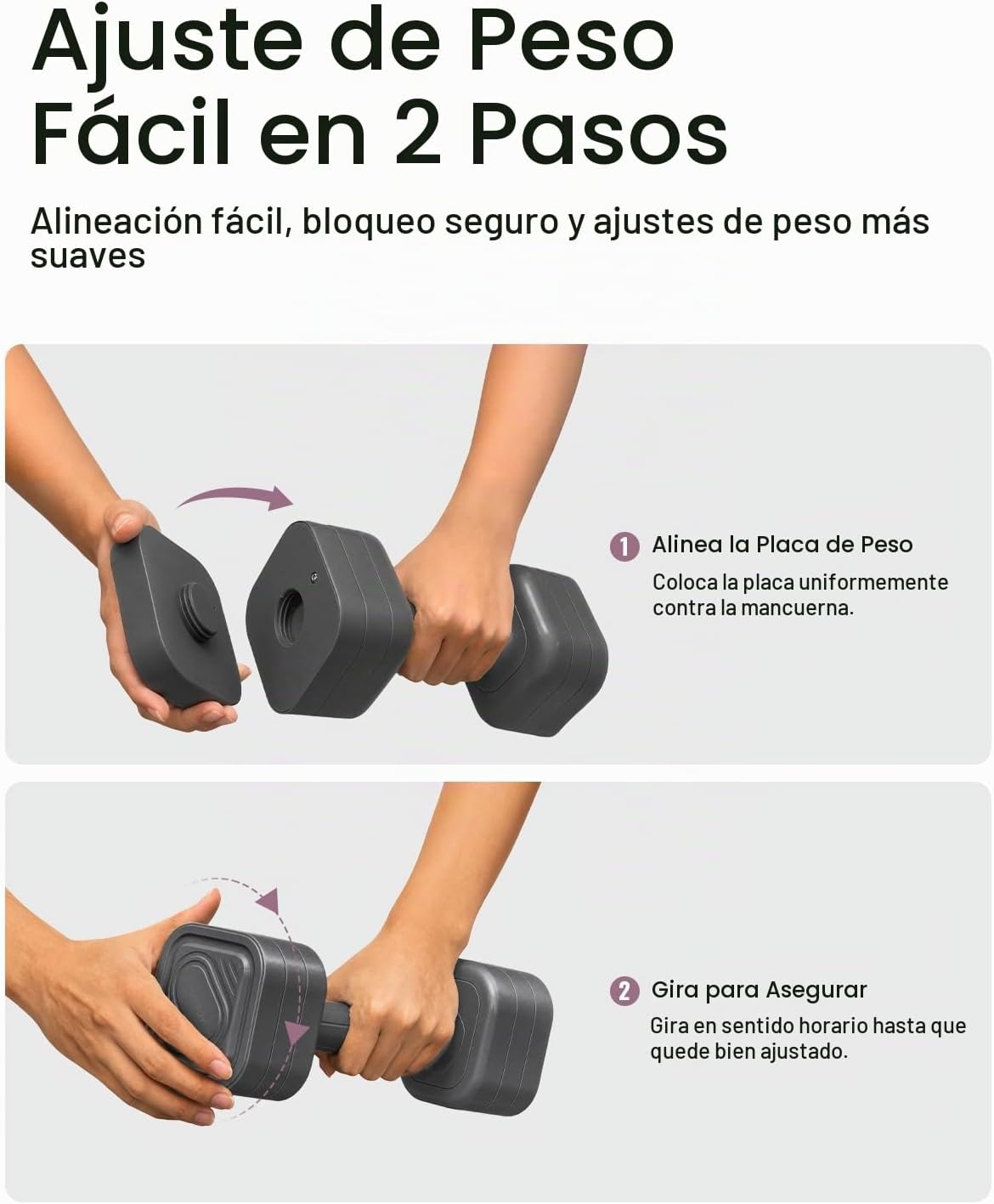 YOTTOY Juego de mancuernas 4 en 1, juego de mancuernas ajustables para