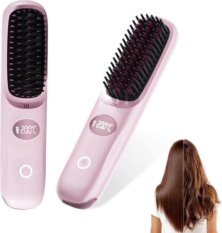 Go Brush Pro - Cepillo alisador de pelo inalámbrico portátil para v...