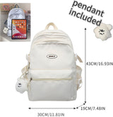 VTTDB Mochila Kawaii con bonitos accesorios estéticos, estilo casua...
