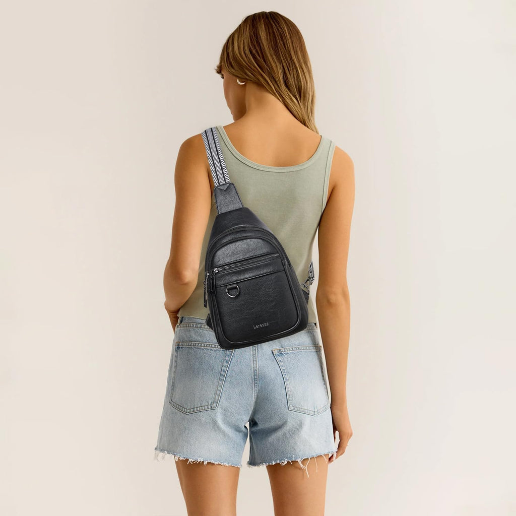 Bolso bandolera de 7L para mujeres y hombres, de cuero vegano, bolsos cruzados, riñonera, monedero, mochila sobre el hombro, bolsa antirrobo de viaje