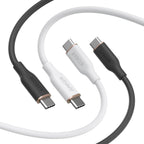 Anker Cable USB C, carga rápida tipo C de 240 W, (paquete de 2, 6 pies, negro + blanco)