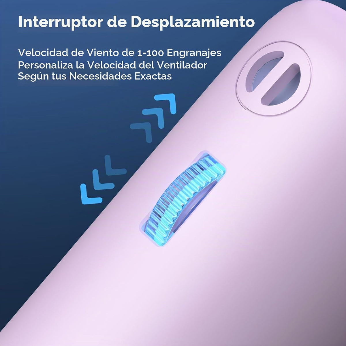Guirngou Ventilador turbo portátil de mano, viento de 1 a 100 veloc...