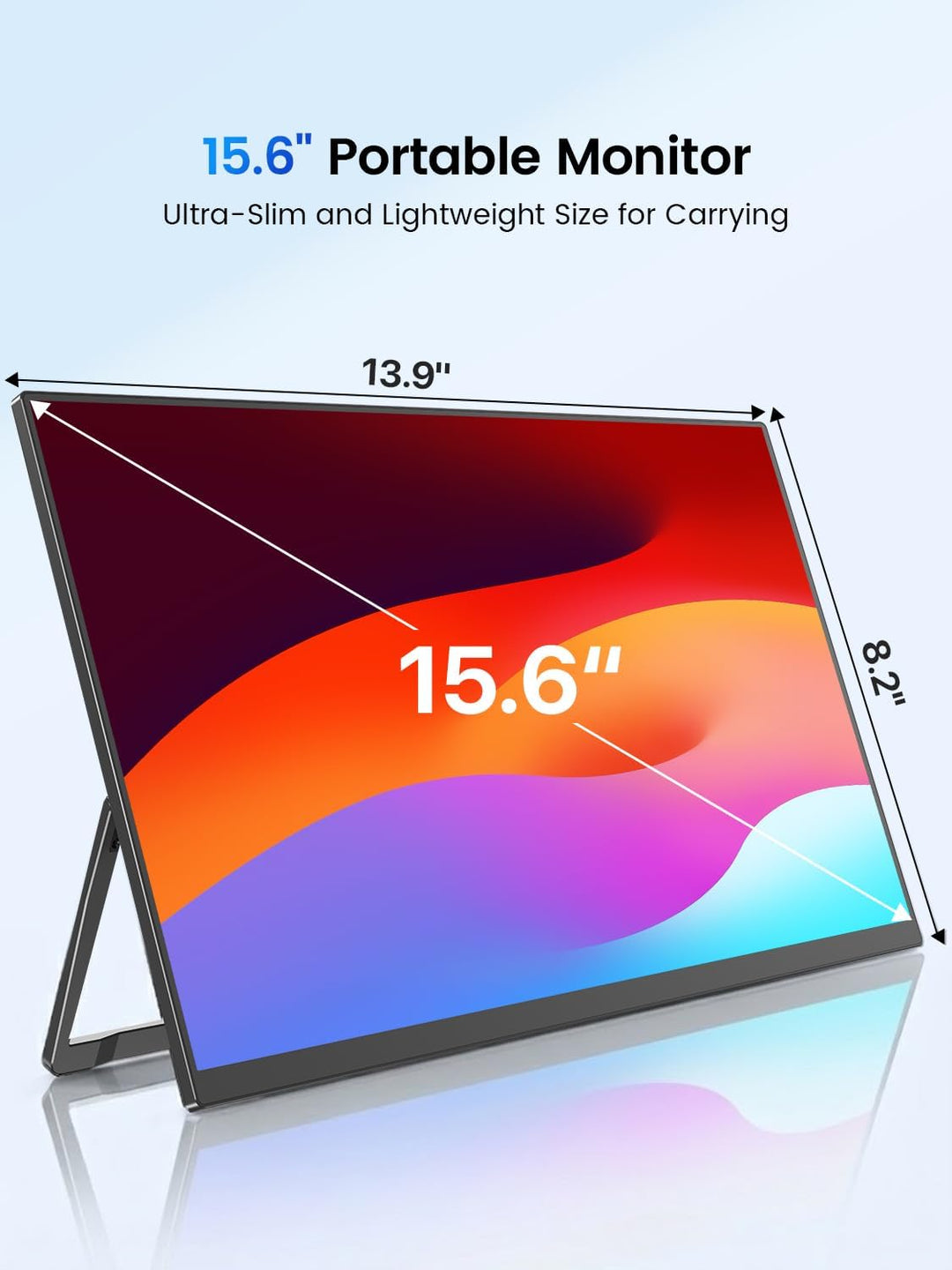 UPERFECT Monitor portátil de 15.6", monitor ultradelgado para l...