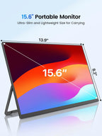 UPERFECT Monitor portátil de 15.6", monitor ultradelgado para l...