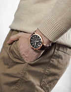 PIERRE RICHARDSON Reloj de lujo para hombre PR2320 - Cuarzo de acero inoxidable plateado, 1.732 in, resistente al agua 5ATM, cristal de zafiro resistente a los arañazos