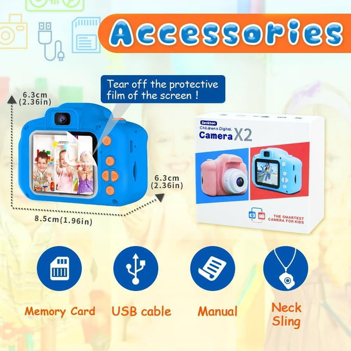 Seckton Cámara de selfie mejorada para niños, regalos de cumpleaños...