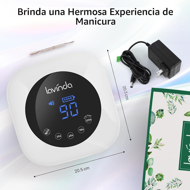 Lavinda Lámpara de uñas LED UV, lámpara de uñas inalámbrica de 54 W...