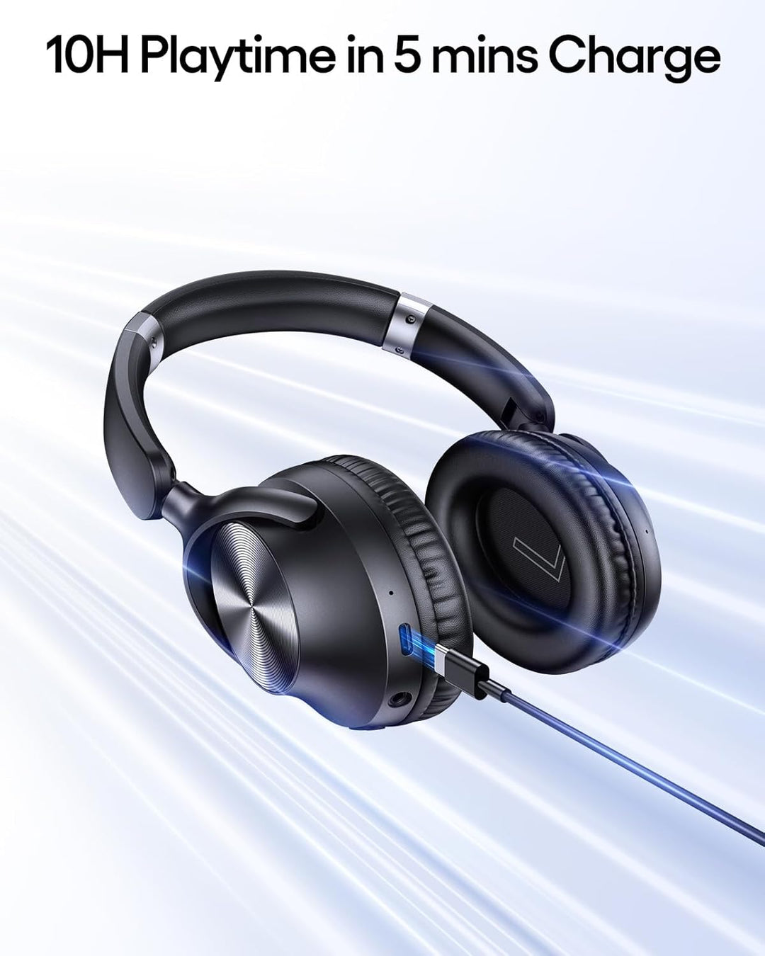 TAGRY Auriculares híbridos con cancelación activa de ruido, 100 hor...