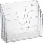 Acrimet Organizador horizontal triple para carpetas de archivos (color cristal transparente)