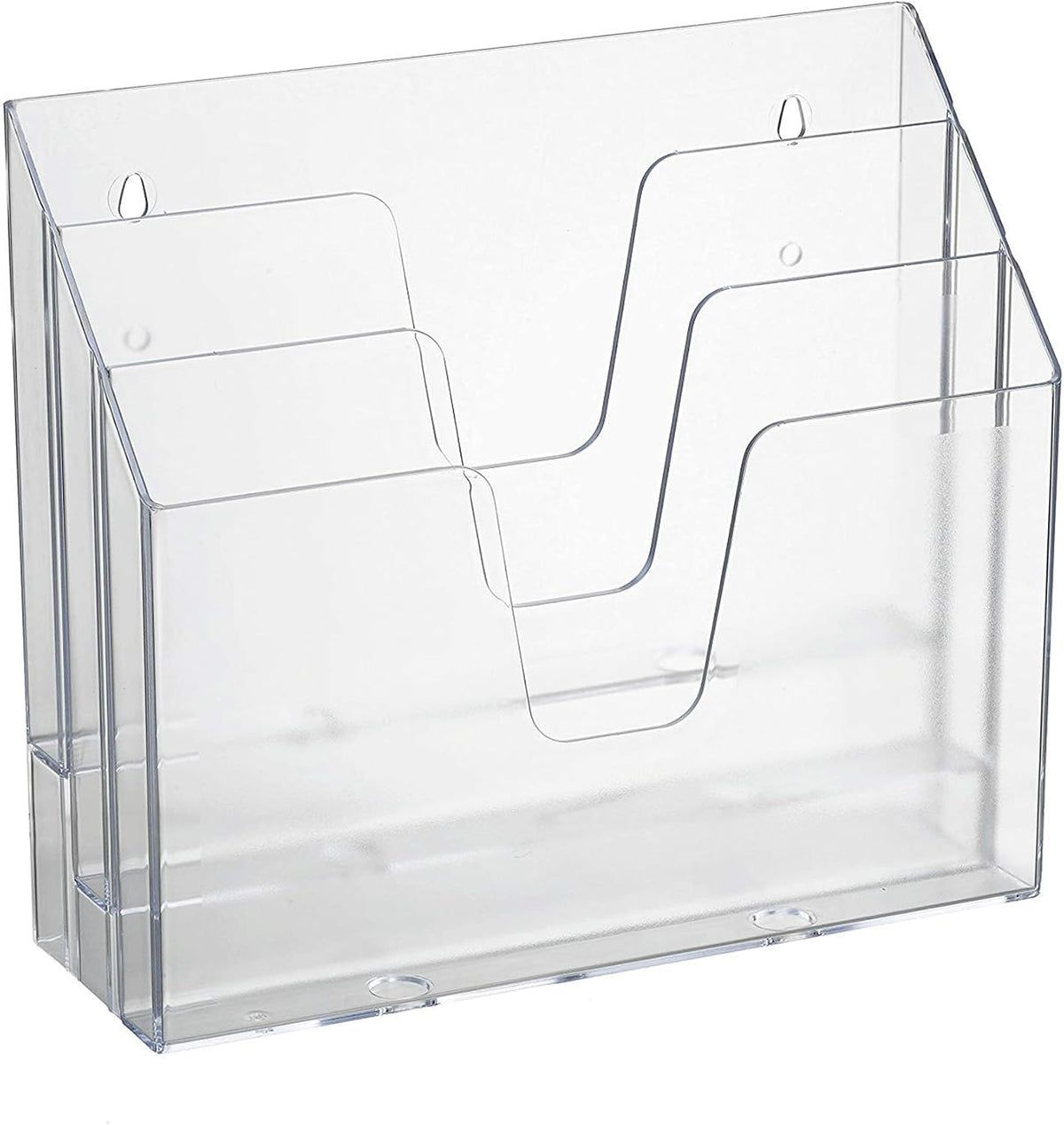 Acrimet Organizador horizontal triple para carpetas de archivos (color cristal transparente)