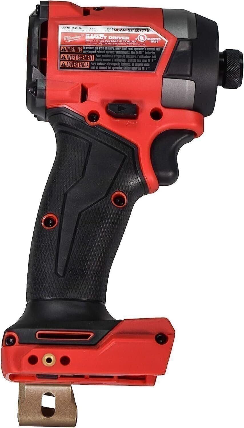 Milwaukee 2953-20 Destornillador de impacto hexagonal inalámbrico de 18 V de 1/4 pulgadas (solo herramienta)