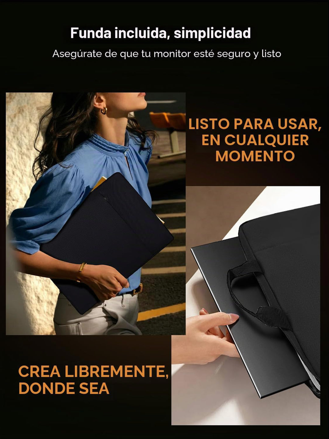 UPERFECT QLED Monitor portátil de 24 pulgadas 120Hz 1080P 125% sRGB...