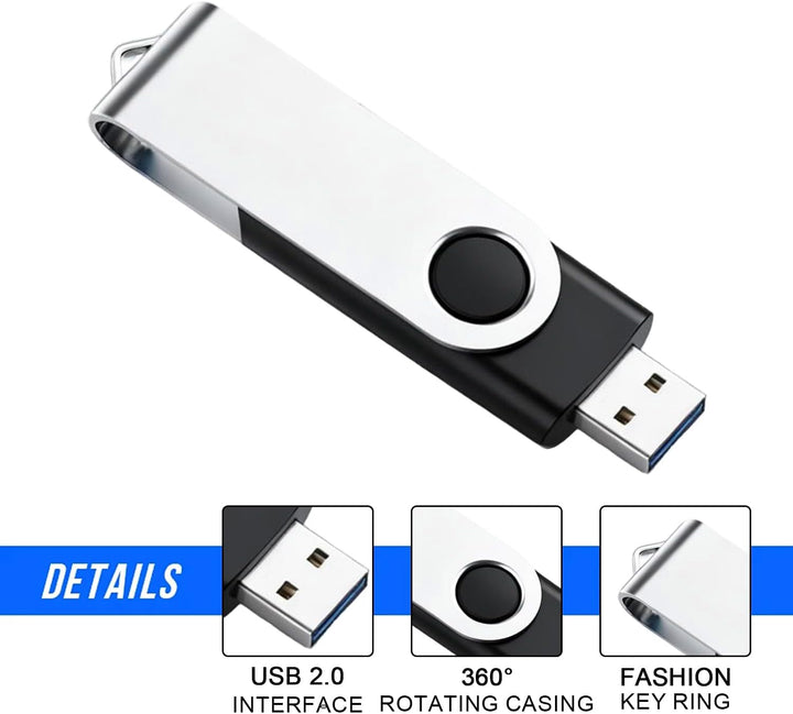 Paquete de 5 unidades de 128GB unidad flash USB con adaptador tipo...