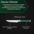 HexClad Juego de cuchillos para carne de acero Damasco de 4 piezas, espiga