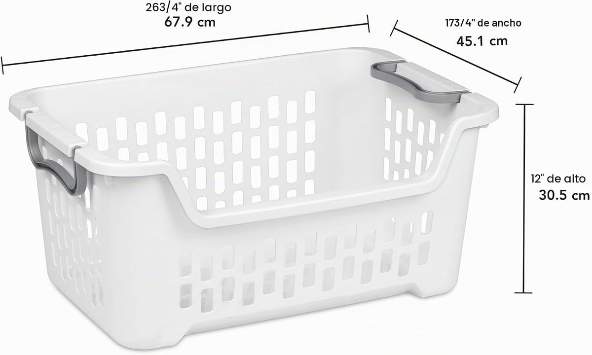 Sterilite Cesta apilable para ropa sucia, cesta de ropa de plástico