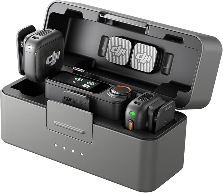 DJI Mic 3 (2 TX + 1 RX + Estuche de Carga), Micrófono Inalámbrico p...