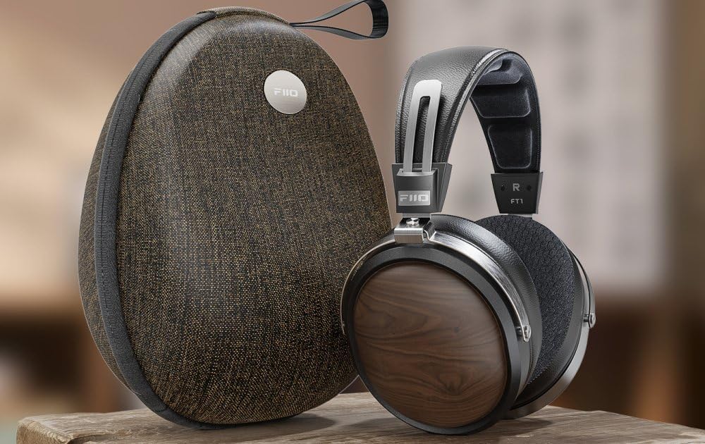 FiiO FT1 Auriculares con conductor dinámico grande de 32Ω con copas de madera sólida