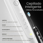 Aquasonic Duo Series PRO - Juego de cepillos de dientes eléctricos ultrablanqueadores - 5 modos y temporizadores inteligentes - Estuches de viaje premium y 10 cabezales de cepillo Proflex - Cepillos