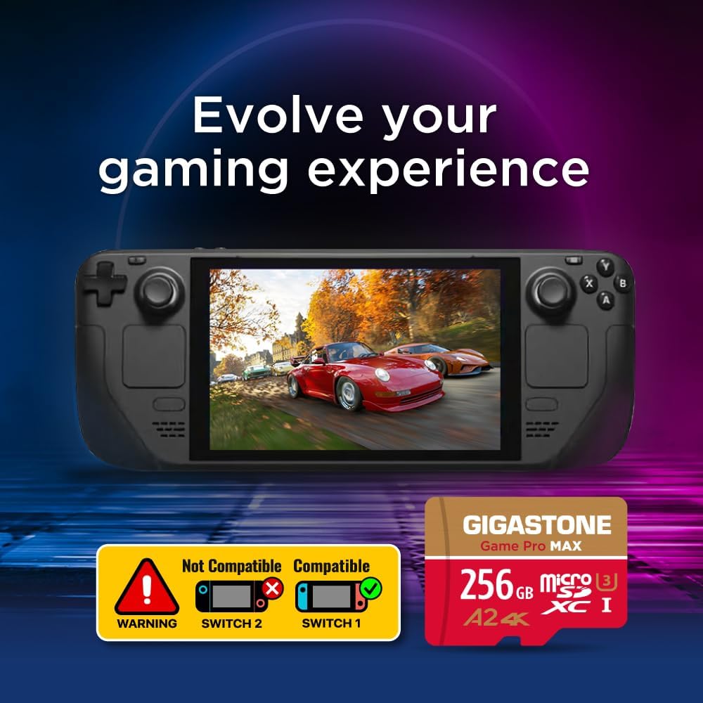 【Solo para Switch 1】GIGASTONE - Tarjeta micro SD de 256 GB, 4K Game...