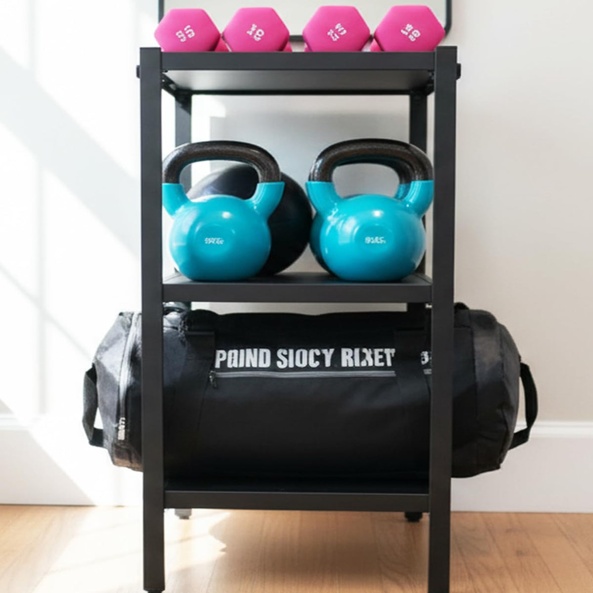 Rack Ajustable para Mancuernas/Kettlebells 500-800LB Pesado con Cobertura Opcional
