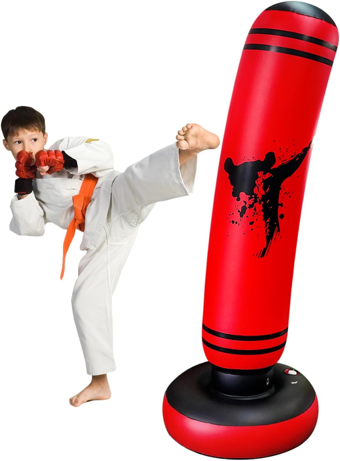 Saco de boxeo para niños, Saco de boxeo inflable, Muñeco inflable, Saco para practicar boxeo y desestresarse para niños.
