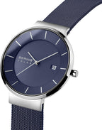 BERING Reloj analógico de colección solar para hombre con correa de acero inoxidable y cristal de zafiro