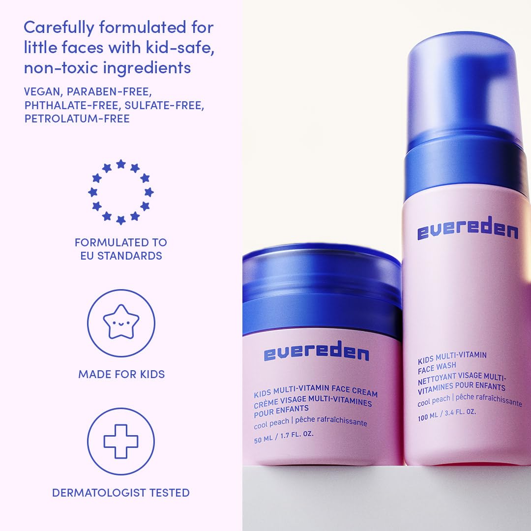 Evereden Kids Happy Face Duo (Cool Peach) - Juego de lavado facial...