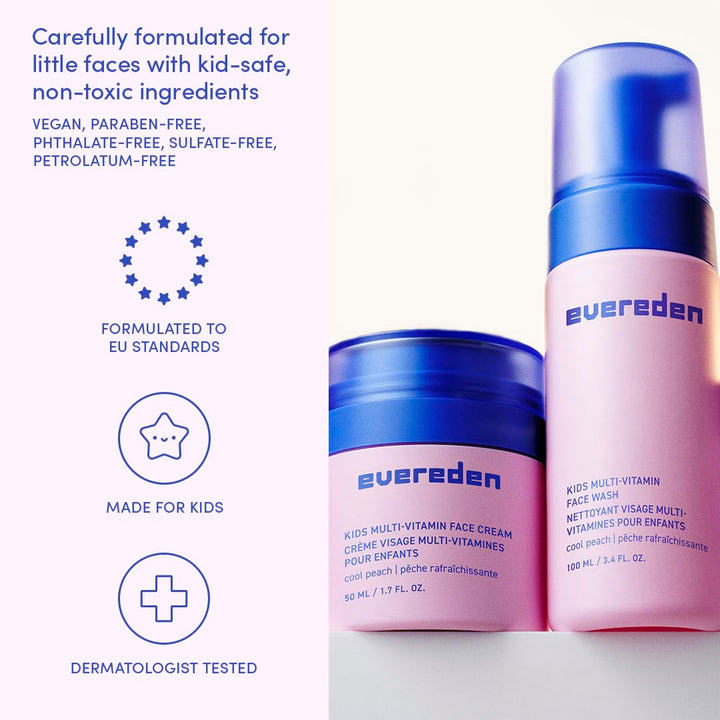 Evereden Kids Happy Face Duo (Cool Peach) - Juego de lavado facial...