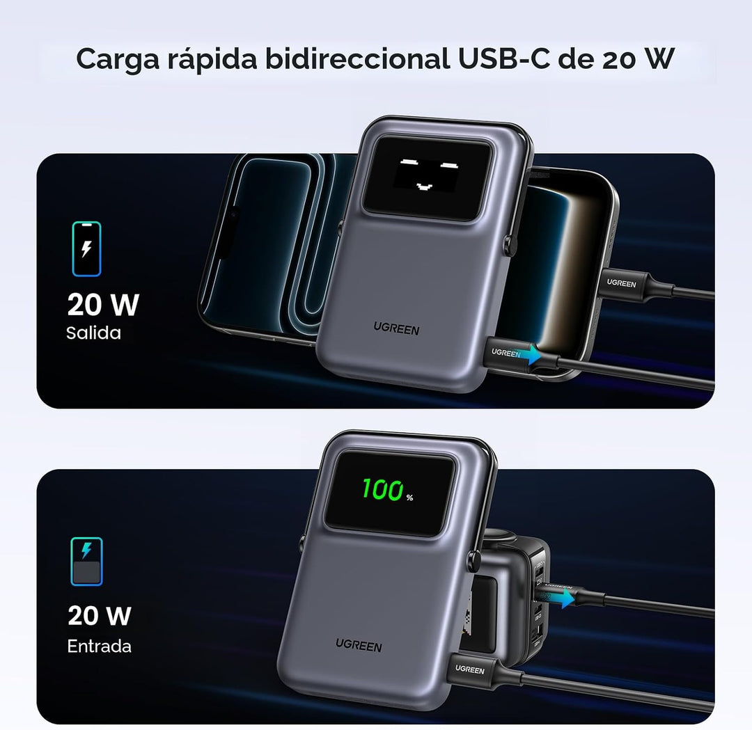 UGREEN Uno 10000mAh banco magnético PD 20W Qi 7.5W para iPhone | So...