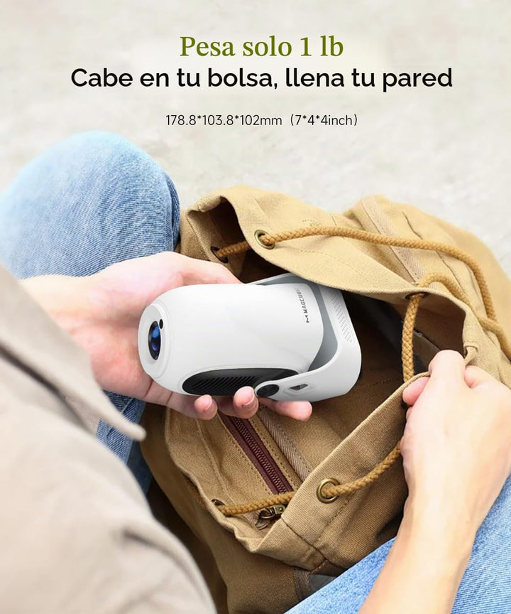【Enfoque Eléctrico】Proyector con WiFi 6 y Bluetooth 5.0, Mini Portá...
