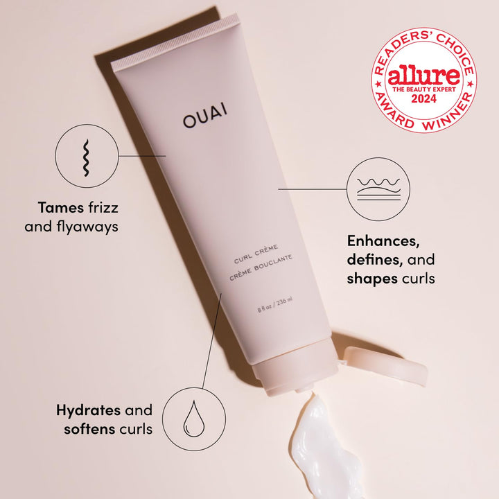 OUAI Crema para rizos de tamaño de viaje, crema definidora de rizos...