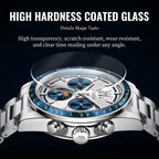 OLEVS Reloj automático para hombre, sin batería, impermeable, mecánico, de acero inoxidable, con cuerda automática, reloj de pulsera Luxuxry con tourbillon, día-día, año y cronógrafo, regalo para él