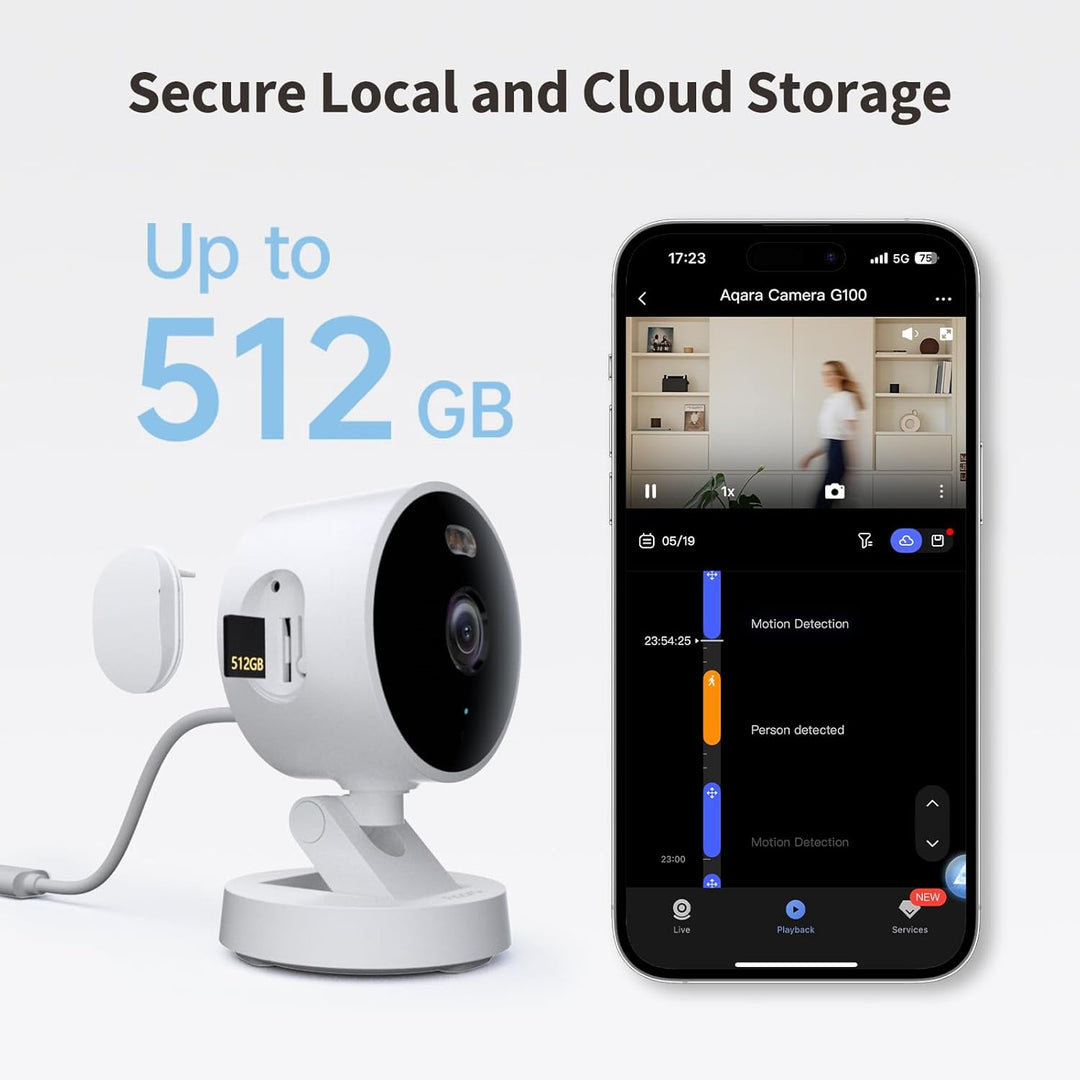 Aqara G100, cámara de seguridad para interiores y exteriores 2K, vi...