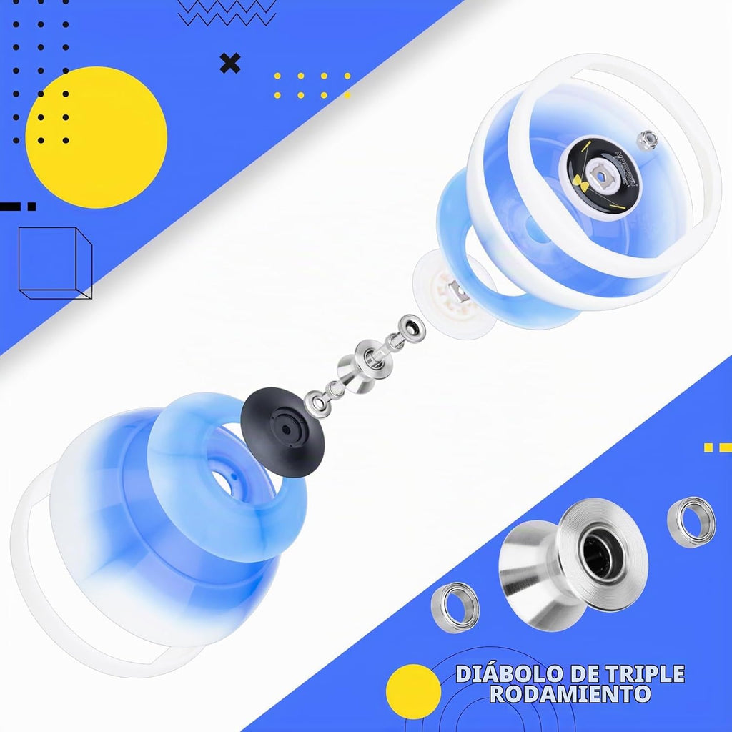 MD01 Yoyo chino para niños y adultos, diábolo profesional de triple
