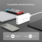 j5create 185W GaN USB-C/A 3-Port Laptop Super Cargador con Power Delivery 3.1
