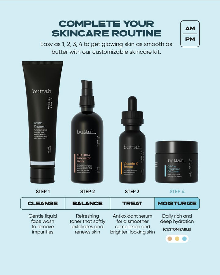 Buttah Skin - Crema de gel hialurónico sin aceite, 2 onzas, hidrata...