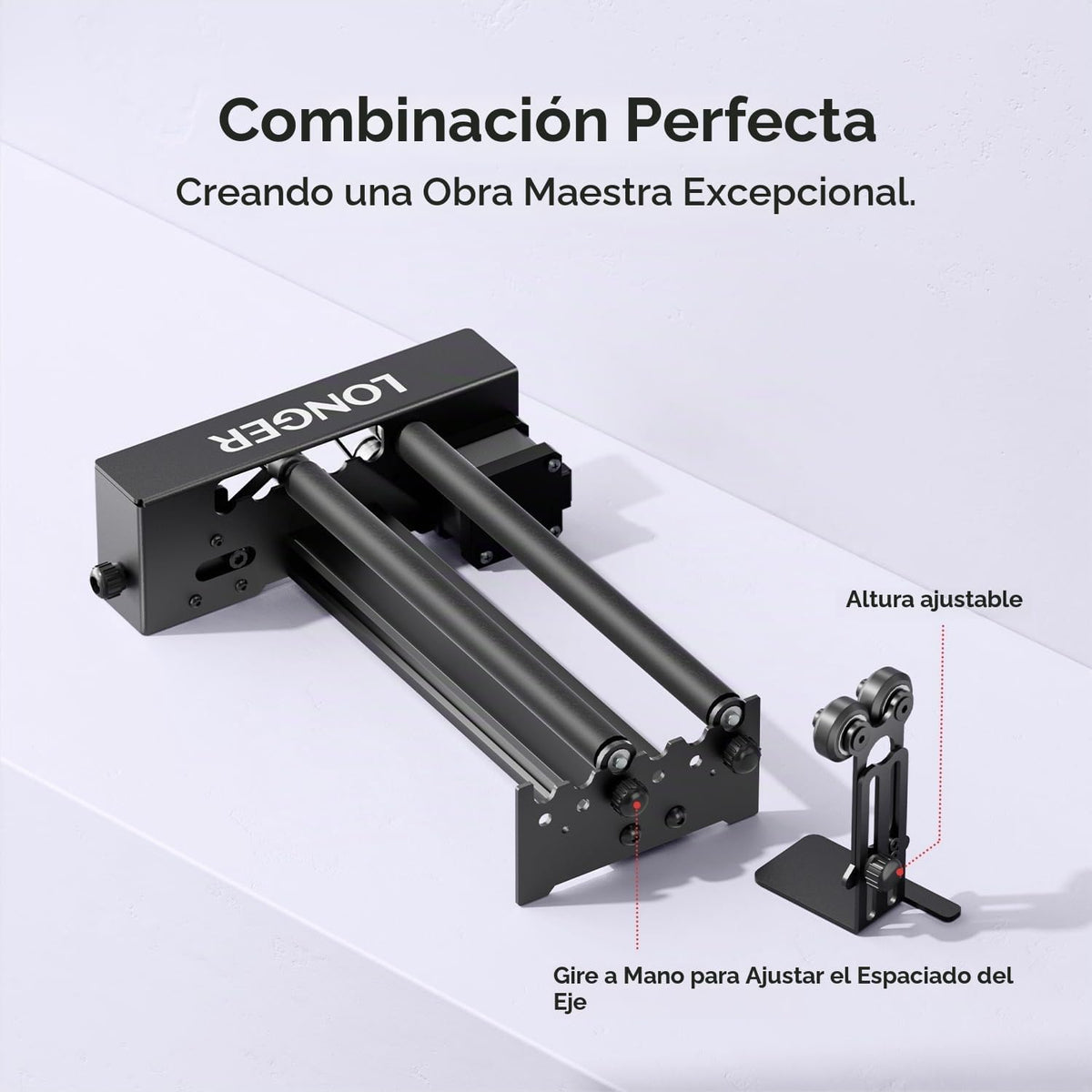 Longer Grabador láser nuevo rodillo rotativo, eje Y rotación de 360°, compatible con otras marcas de grabador, un buen socio para máquinas de grabado láser