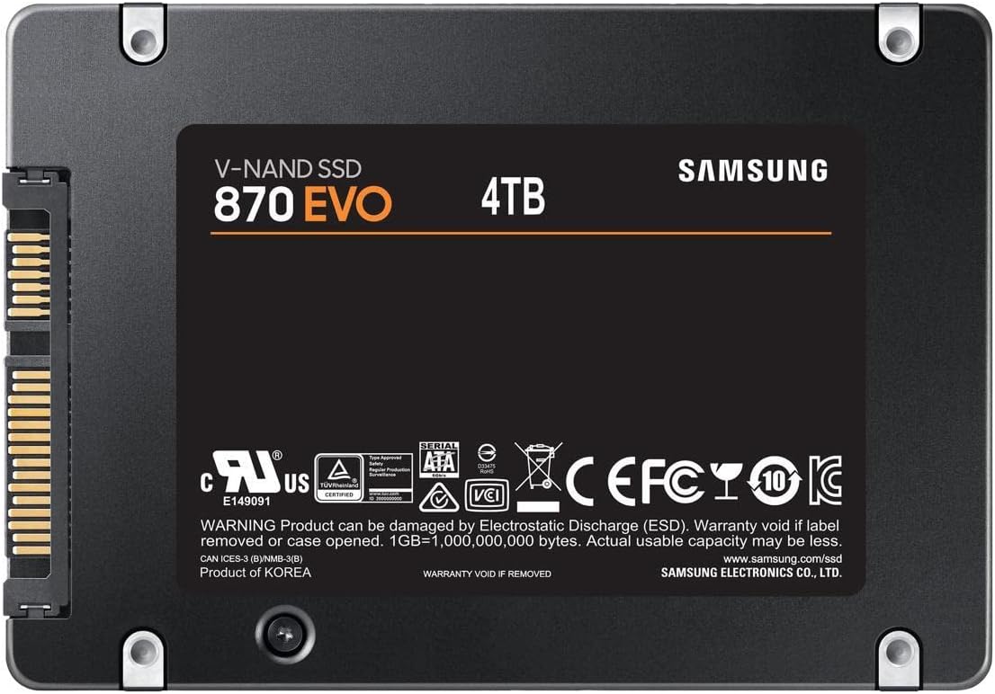 SAMSUNG 870 EVO SSD interno SATA III de 4 TB de 2.5 pulgadas (MZ-77...