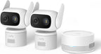 eufy Security Cámara interior y exterior C31, Blanco, Paquete de 2 + HomeBase