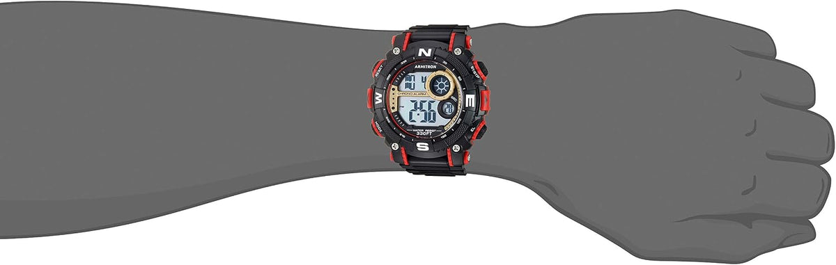 Reloj deportivo Armitron Sport con cronógrafo digital para hombre, correa de resina, 40/8284