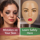 Glinexa Cara de práctica de maquillaje 5D - Cabeza de maniquí de si...