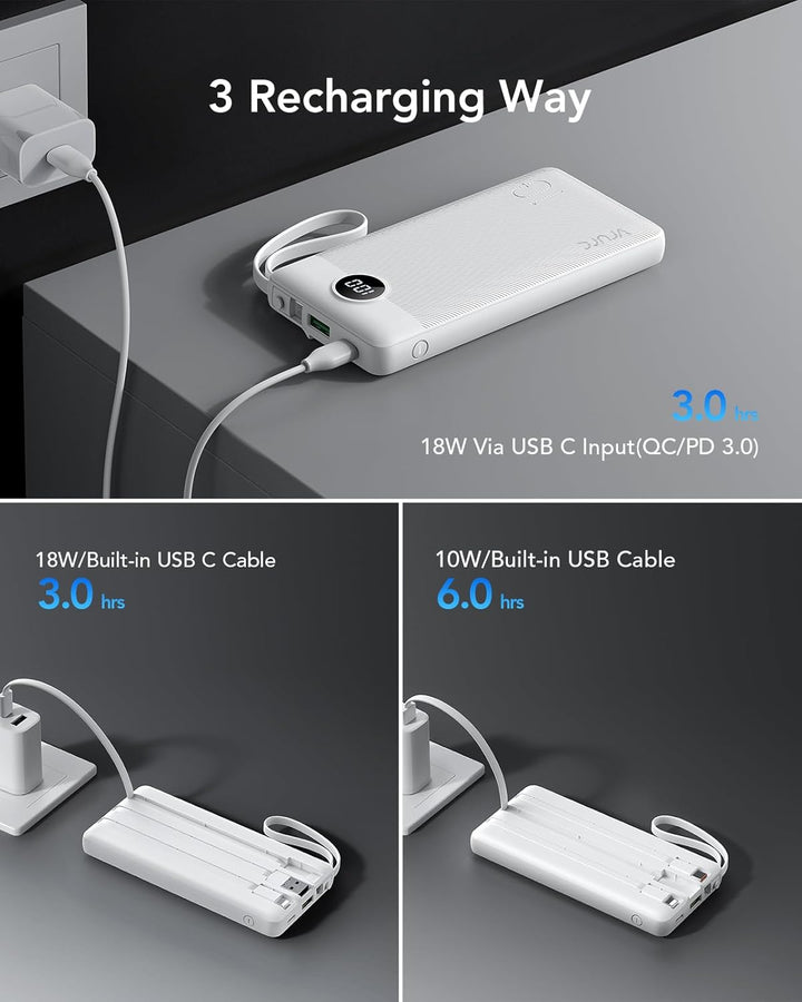 VRURC Banco de energía para iPhone, cargador portátil USB C de 1000...