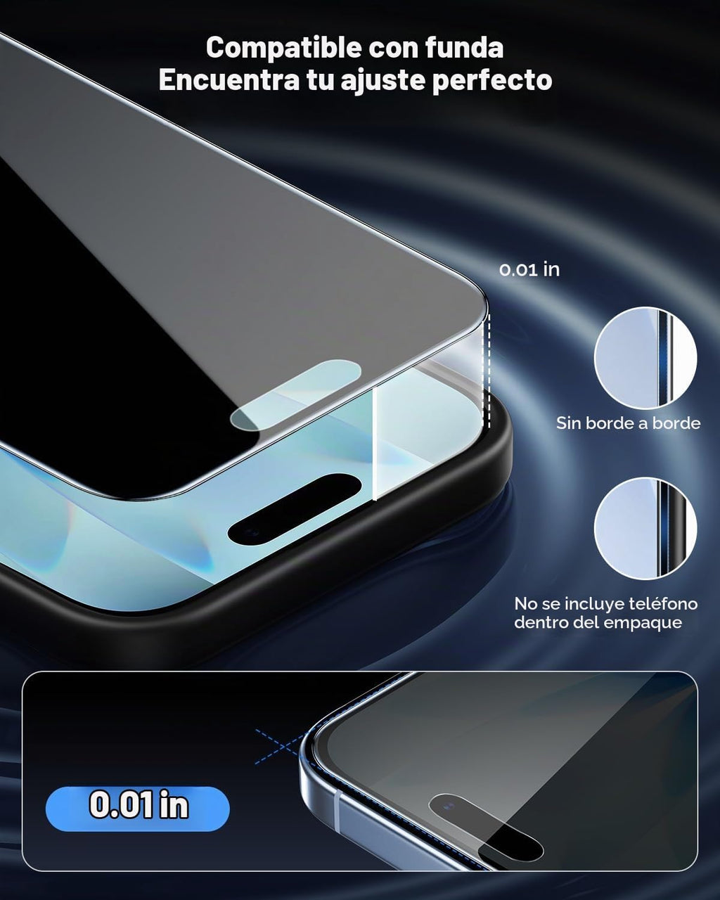 UNBREAKcable Protector de pantalla de privacidad para iPhone 17, caja