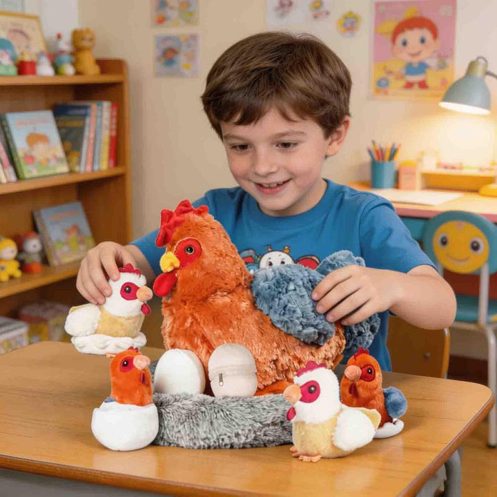 XYHQYB Juego de peluche de pollo 9 en 1, juguete de peluche de poll...