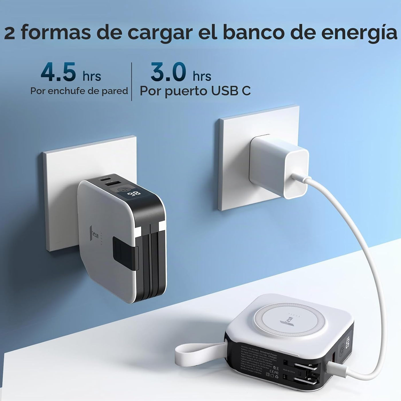 Tlsic Powerpack Universal - Banco de energía de viaje universal 5 e...