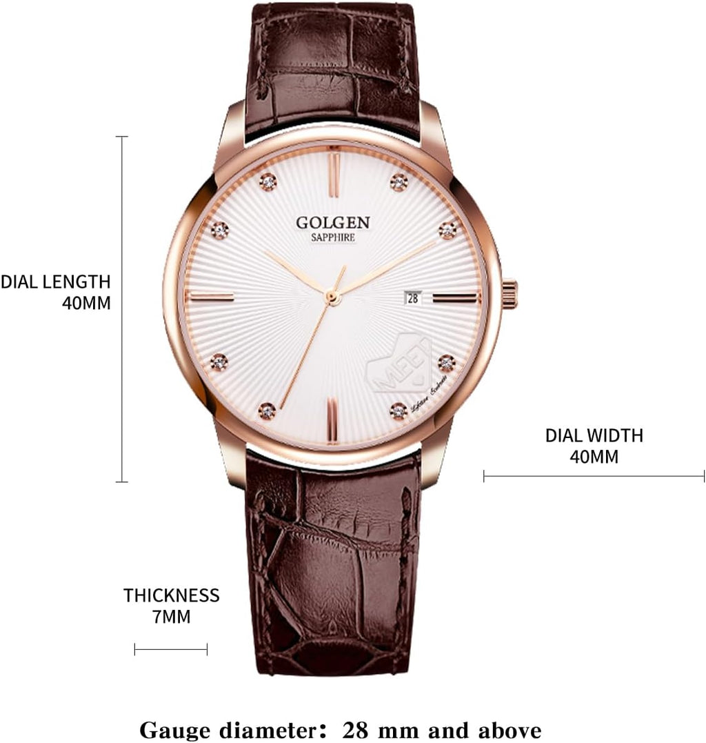 Reloj de vestir minimalista para hombre, clásico movimiento de cuarzo japonés, reloj de pulsera casual de negocios con ventana de fecha única, resistente a los arañazos